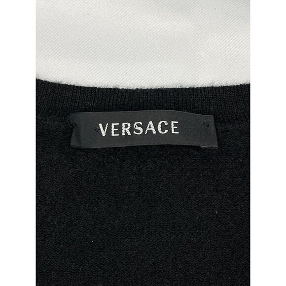 Versace Womens Black V Neck Long Sleeve Sweater Size 42 SKU 7360 - Picture 3 of 13